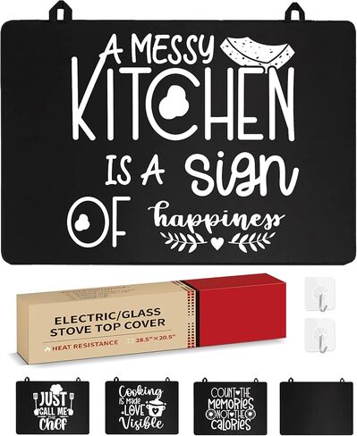 TYEMUI Heat Resistant Electric Glass Stovetop Cover, 28.5 x 20.5 inch for Stove Top, Protector Mat for 30 inch Glass/Ceramic Cooktop with Knobs, Black in Saudi Arabia