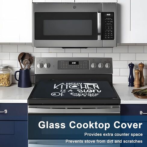 TYEMUI Heat Resistant Electric Glass Stovetop Cover, 28.5 x 20.5 inch for Stove Top, Protector Mat for 30 inch Glass/Ceramic Cooktop with Knobs, Black in Saudi Arabia