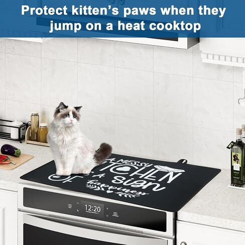 TYEMUI Heat Resistant Electric Glass Stovetop Cover, 28.5 x 20.5 inch for Stove Top, Protector Mat for 30 inch Glass/Ceramic Cooktop with Knobs, Black in Saudi Arabia