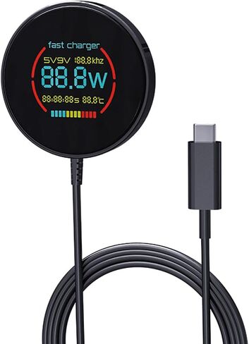 2024 New Magnetic Wireless Charging Pad with LCD, HYDGYC 15W Max Fast Wireless Charger, Wireless Charger for Mag Safe iPhone, Compatible with MagSafe Charger/iPhone 15/14/13/12 in Saudi Arabia