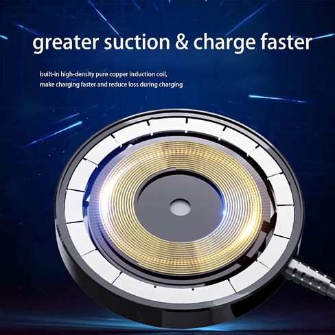 2024 New Magnetic Wireless Charging Pad with LCD, HYDGYC 15W Max Fast Wireless Charger, Wireless Charger for Mag Safe iPhone, Compatible with MagSafe Charger/iPhone 15/14/13/12 in Saudi Arabia