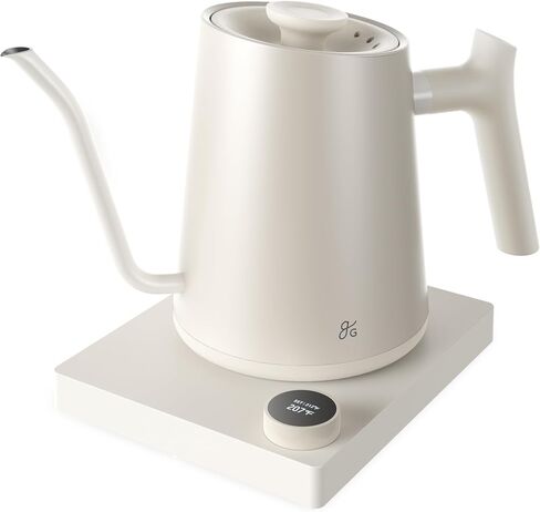 Greater Goods Gooseneck Electric Kettle, 1200W Temperature Control, 0.8L | Pour-Over & Tea Kettle with Stainless Steel Interior, Built-In Brew Timer, Fast Heating for Chemex, V60, & Matcha (Black) in Kuwait