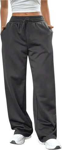 SOLY HUX Girl's Baggy Straight Leg Sweatpants High Waist Drawstring Casual Athletic Pants in Kuwait