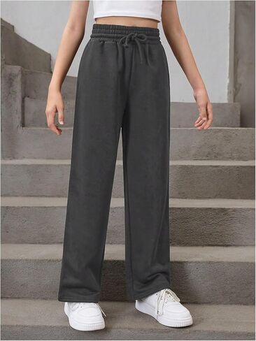 SOLY HUX Girl's Baggy Straight Leg Sweatpants High Waist Drawstring Casual Athletic Pants in Kuwait