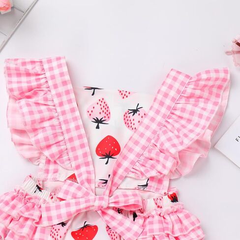 IMEKIS Baby Girl 1st Birthday Outfit Boho Romper Headband Summer Cake Smash Photo Shoot Clothes Set in Kuwait