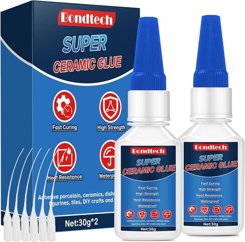 Super Glue 30 g*2, Superglue All Purpose, Instant Glue with Anti-Clog Cap, StronClear Superglue for Plastic, Glass, Ceramic, Metal, Wood, DIY, Precise Repair, Waterproof, Heat-Resistant in Saudi Arabia