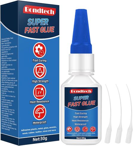 Super Glue 30 g*2, Superglue All Purpose, Instant Glue with Anti-Clog Cap, StronClear Superglue for Plastic, Glass, Ceramic, Metal, Wood, DIY, Precise Repair, Waterproof, Heat-Resistant in Saudi Arabia