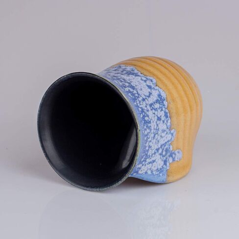 Hand Warmer Coffee Mug Handmade Pottery (UPGRADED) - 16 Ounce Large Hand Warming Mugs Ceramic Gift with Contoured Pocket, Keep Your Fingers Warmth, Right Handed in Saudi Arabia