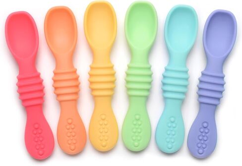 PrimaStella Silicone Chew Spoon Set for Babies and Toddlers | Safety Tested | BPA Free | Microwave, Dishwasher and Freezer Safe in Kuwait
