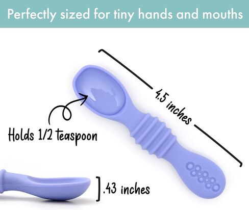 PrimaStella Silicone Chew Spoon Set for Babies and Toddlers | Safety Tested | BPA Free | Microwave, Dishwasher and Freezer Safe in Kuwait