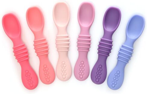 PrimaStella Silicone Chew Spoon Set for Babies and Toddlers | Safety Tested | BPA Free | Microwave, Dishwasher and Freezer Safe in Kuwait