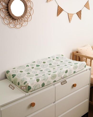 Muslin Changing Pad Cover for Baby Girls Boys, Cotton Natural Comfort Diaper Change Table Pad Covers, Ultra Soft Breathable Boho Changing Pad Sheets, 2Pack (Sunshine & Brown) in Saudi Arabia