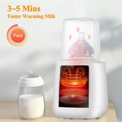 Baby Bottle Warmer, 9-in-1 Milk Warmer for Breastmilk Formula, 48H Constant Warming, with Defrost, Heat Baby Food Jars, Sterili-zing, Thawing, Accurate Temp Control, Fits 2 Bottles in Saudi Arabia
