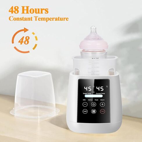 Baby Bottle Warmer, 9-in-1 Milk Warmer for Breastmilk Formula, 48H Constant Warming, with Defrost, Heat Baby Food Jars, Sterili-zing, Thawing, Accurate Temp Control, Fits 2 Bottles in Saudi Arabia