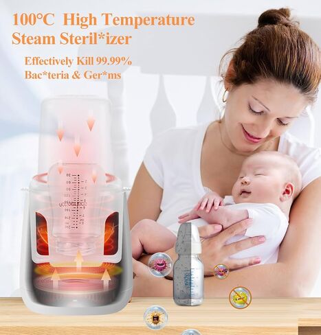 Baby Bottle Warmer, 9-in-1 Milk Warmer for Breastmilk Formula, 48H Constant Warming, with Defrost, Heat Baby Food Jars, Sterili-zing, Thawing, Accurate Temp Control, Fits 2 Bottles in Saudi Arabia