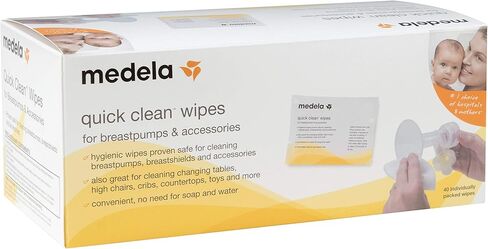 Medela Quick Clean Breast Pump and Accessory Wipes 90ct, 3 Packs of 30 Count, Resealable, Convenient and Hygienic On The Go Cleaning for Tables, Countertops, Chairs, and More in Saudi Arabia