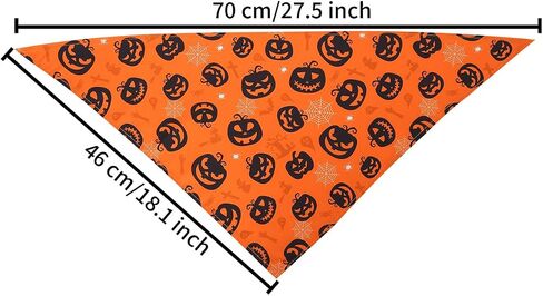 4Pcs Halloween Dog Bandanas, Halloween Luminous Glow-in-The=Dark Dog Bibs, Halloween Pumpkin Printing Puppy Triangle Bib Pet Scarf, Orange in Saudi Arabia
