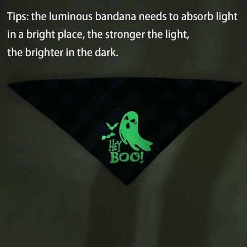 4Pcs Halloween Dog Bandanas, Halloween Luminous Glow-in-The=Dark Dog Bibs, Halloween Pumpkin Printing Puppy Triangle Bib Pet Scarf, Orange in Saudi Arabia
