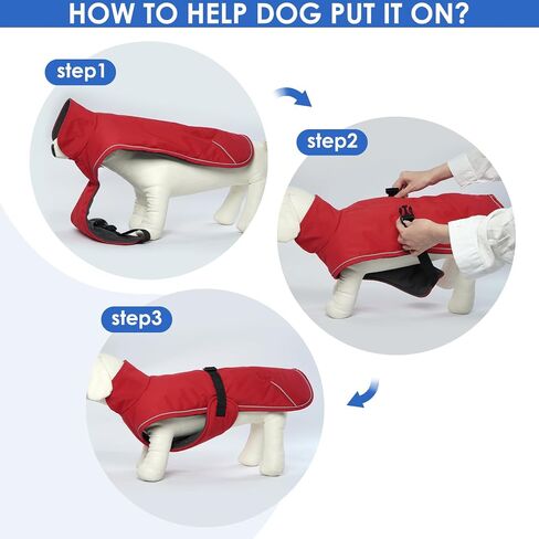 Dachshund Coat Warm Winter Dog Coat - Red, Medium - Dachshund Jacket with Fleece Lining, Waterproof Dog Coat Christmas Dachshund Snowsuit with Harness Hole and Adjustable Buckle Closure in Saudi Arabia
