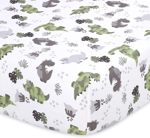The Peanutshell Grey Moon & Stars Fitted Crib Sheet Set, Unisex 4 Pack Celestial Print, Grey & White in Saudi Arabia
