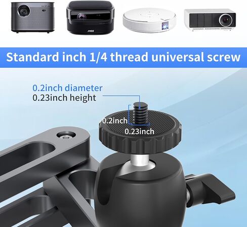 Foldable Projector Wall Mount Universal Adjustable Ceiling Wall Projector Mount Aluminum Alloy Projectors Stand,1/4" and M6 Screw Size (Foldable Wall Mount) in Saudi Arabia