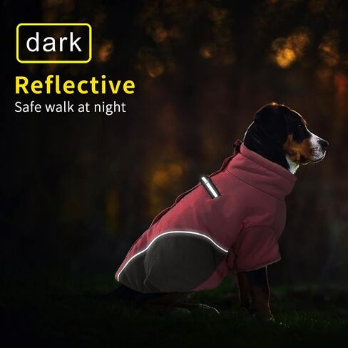 Dog Winter Coat Dog Jacket Cold Weather Coats Warm Fleece Lined Dog Clothes Windproof Reflective Turtleneck Dog Snowsuit with Harness Dog Vest Coats for Small Medium Large Dogs Pink M in Saudi Arabia