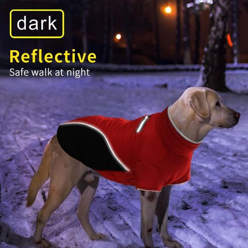 Dog Winter Coat Dog Jacket Cold Weather Coats Warm Fleece Lined Dog Clothes Windproof Reflective Turtleneck Dog Snowsuit with Harness Dog Vest Coats for Small Medium Large Dogs Pink M in Saudi Arabia
