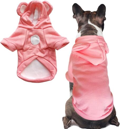 Jecikelon Dog معطف الطقس البارد الملابس الشتوية الدافئة جرو هوديس البلوز للكلاب الصغيرة القطط لينة مقنعين ملابس الحيوانات الأليفة Suéter para Perros (صغير، أصفر) in Saudi Arabia