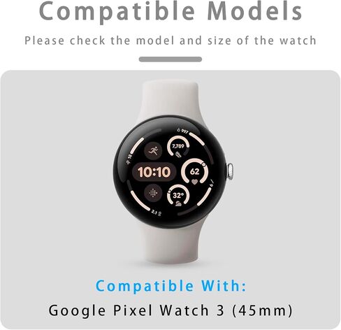 4 Pack Hard PC Screen Protector Case Compatible with Google Pixel Watch 3 45mm, with 9H Tempered Glass Screen Protector, Slim Cover for Pixel Watch 3 45mm (2024) in Kuwait