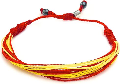 Argentina Soccer Bracelet in Flag Colors Blue, White, Black and Yellow for Men and Women with Hematite Stones in Saudi Arabia