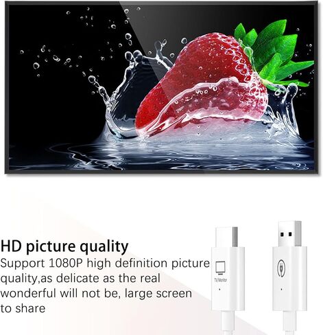 مجموعة جهاز إرسال واستقبال عالي الدقة - محول دونجل 1080P 4K Ultra Mode، توصيل مريح بكابلين وتشغيل وسائط البث للدونجل والكمبيوتر المحمول والكمبيوتر الشخصي in Kuwait