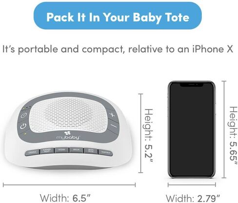 MyBaby SoundSpa White Noise Machine for Babies | 6 Soothing Lullabies for Newborns, Sound Therapy for Travel, Relaxing, Kids, Newborns, Baby Songs, Adjustable Volume, Auto-off Timer, By HoMedics in Saudi Arabia