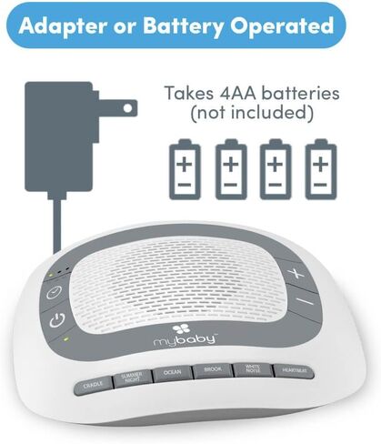 MyBaby SoundSpa White Noise Machine for Babies | 6 Soothing Lullabies for Newborns, Sound Therapy for Travel, Relaxing, Kids, Newborns, Baby Songs, Adjustable Volume, Auto-off Timer, By HoMedics in Saudi Arabia