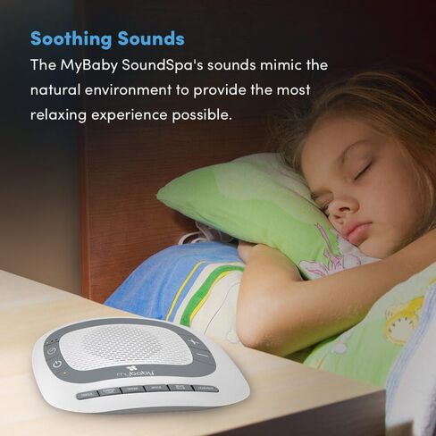 MyBaby SoundSpa White Noise Machine for Babies | 6 Soothing Lullabies for Newborns, Sound Therapy for Travel, Relaxing, Kids, Newborns, Baby Songs, Adjustable Volume, Auto-off Timer, By HoMedics in Saudi Arabia