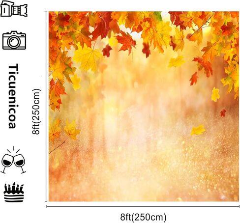 7x5ft Autumn Background Yellow Maple Leaf Blur Forest Sparkling Backdrop for Photography Children Adults Portraits Photo Studio Background in Kuwait