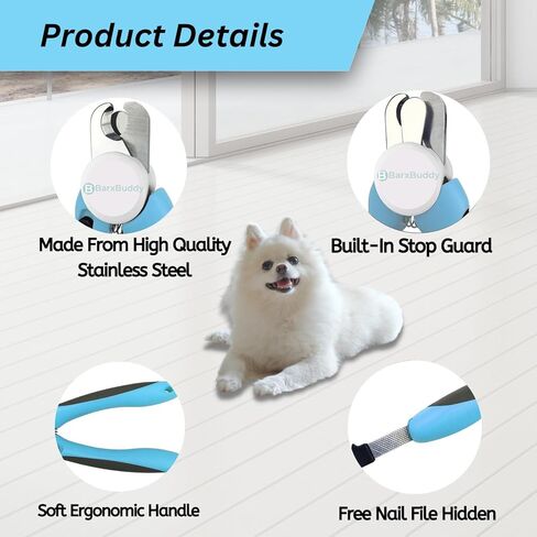 مقص أظافر الكلاب والقطط من BarxBuddy (شفرات تشذيب حادة مع واقي أمان) مثالية للكلاب الصغيرة والكبيرة والجراء والقطط in Kuwait