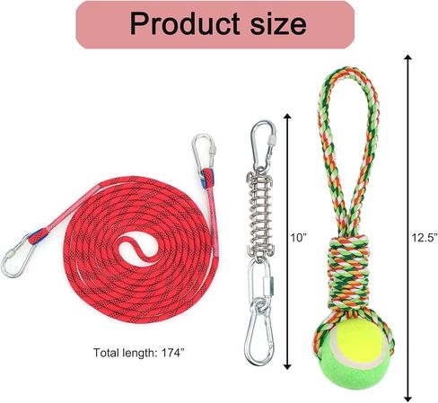 Alfie Pet - Emery Outdoor Interactive Hanging Bungee Tug Toys for Dogs to Exercise and Fun Solo Play in Kuwait