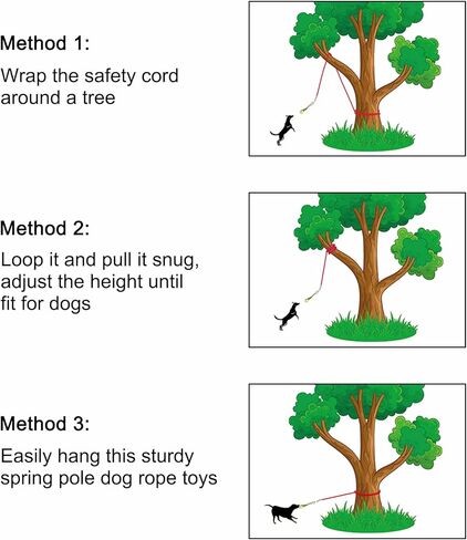 Alfie Pet - Emery Outdoor Interactive Hanging Bungee Tug Toys for Dogs to Exercise and Fun Solo Play in Kuwait