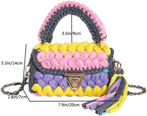 حقائب كروس مصنوعة يدويًا لحفلات الزفاف من الكروشيه للنساء، حقيبة كتف بغطاء قلاب للسهرة in Kuwait