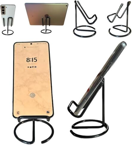 Cell Phone and Tablet Stand | Multi-Device Holder for Desk Office, Work, Business, Fun, and Gaming | Compatible with iPhone, iPad, Samsung Galaxy, and More Tech Phone Holder, Black in Saudi Arabia