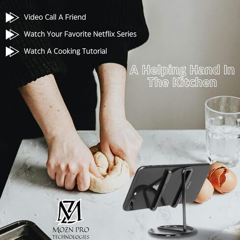 Cell Phone and Tablet Stand | Multi-Device Holder for Desk Office, Work, Business, Fun, and Gaming | Compatible with iPhone, iPad, Samsung Galaxy, and More Tech Phone Holder, Black in Saudi Arabia