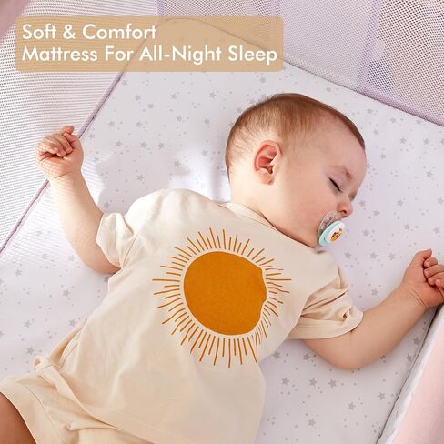 ANGELBLISS Baby Bassinet Bedside Sleeper, Easy Folding Portable Bassinet for Baby with Wheels, Adjustable Height, Included Mattress in Saudi Arabia