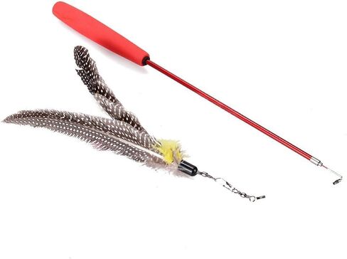 Cat Toy Wand - Retractable Cat Feather Wand Toy with 11 Cat Feather Refills, Funny Kitten Toys Cat Fishing Pole Toy for Indoor Cats Chase and Exercise in Saudi Arabia