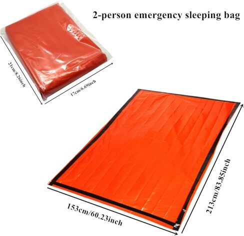 Emergency Sleeping Bag, Polyester Film Bivy Sack Survival Bag with Drawstring Dag and Whistle for Earthquakes, Hurricane, Hiking, Camping in Saudi Arabia