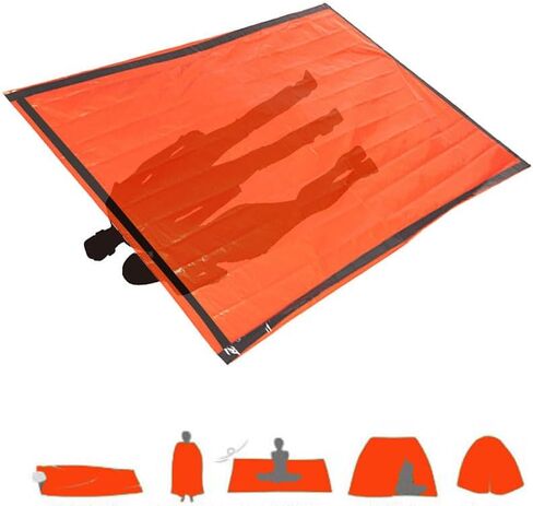 Emergency Sleeping Bag, Polyester Film Bivy Sack Survival Bag with Drawstring Dag and Whistle for Earthquakes, Hurricane, Hiking, Camping in Saudi Arabia