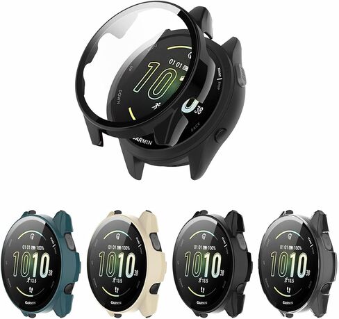[عبوة من 4 قطع] حافظة حماية للشاشة متوافقة مع ساعة Garmin Forerunner 165/165 الموسيقية الذكية، غطاء رفيع للغاية مقاوم للخدش مع زجاج مقسى للنساء والرجال in Saudi Arabia