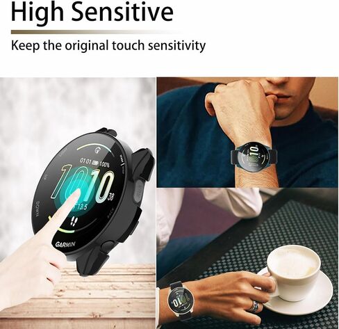 [عبوة من 4 قطع] حافظة حماية للشاشة متوافقة مع ساعة Garmin Forerunner 165/165 الموسيقية الذكية، غطاء رفيع للغاية مقاوم للخدش مع زجاج مقسى للنساء والرجال in Saudi Arabia