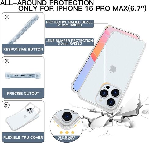 حافظة هاتف SGVAHY لهاتف iPhone 15 Pro Max مع حبل حول الجسم، وحامل حافظة شارة الهوية مع حزام كتف قابل للتعديل لهاتف iPhone 15 Pro Max، غطاء نحيف للنساء والرجال باللون الرمادي in Saudi Arabia
