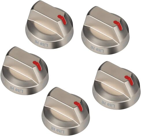 Bixegg DG64-00473B مقابض الموقد الأسود قطع غيار من الفولاذ المقاوم للصدأ لمقبض التحكم في موقد غاز سامسونج متوافق مع NX58M6850SG، NX58J7750SG، NX58J5600SG، NX58K7850SG (عبوة واحدة) in Kuwait