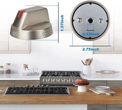 Bixegg DG64-00473B مقابض الموقد الأسود قطع غيار من الفولاذ المقاوم للصدأ لمقبض التحكم في موقد غاز سامسونج متوافق مع NX58M6850SG، NX58J7750SG، NX58J5600SG، NX58K7850SG (عبوة واحدة) in Kuwait